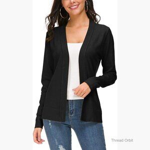 Long Sleeve Open Front Cardigan Sweater, Medium, Viscose Blend, Slim Fit